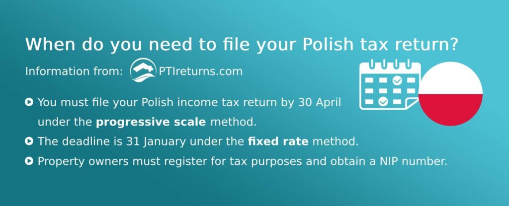 Tax return deadlines in Poland.