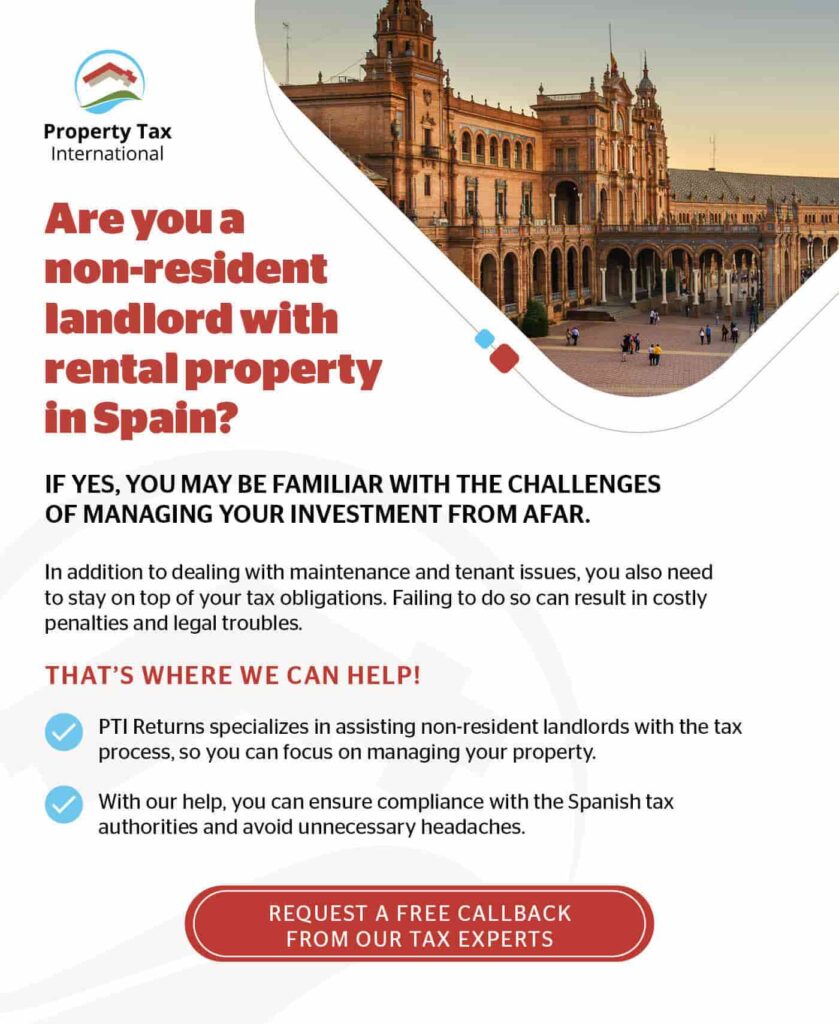 Spain - File income tax return for nonresident landlords with PTI Returns